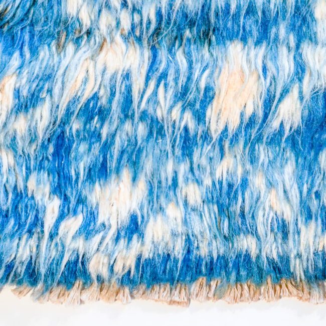 Barchi Wollteppich in blau mit Rauten
