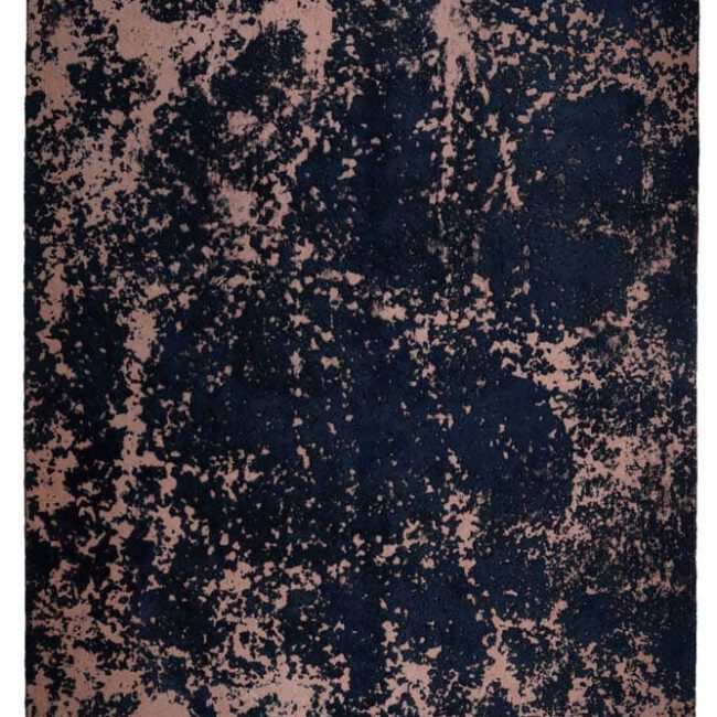 Persian Art Design Teppich mit altrosanem Untergrund und blauschwarzem Muster